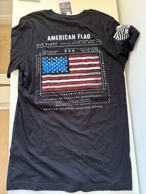 Nine line apparel American Flag Graphic Tee - Black with Red, White & Blue Flag